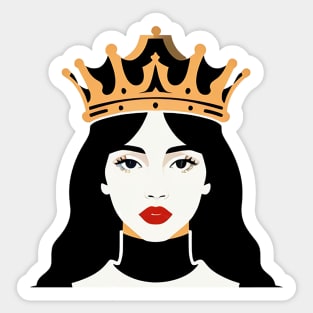 Flat Illustration of a Queen Sticker